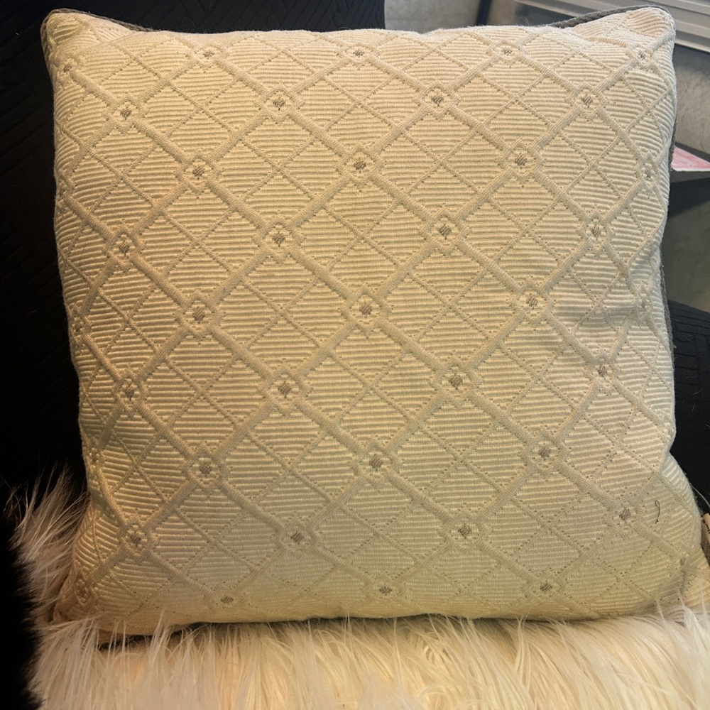 Elaine Smith throw pillow cream textured 16”x16”